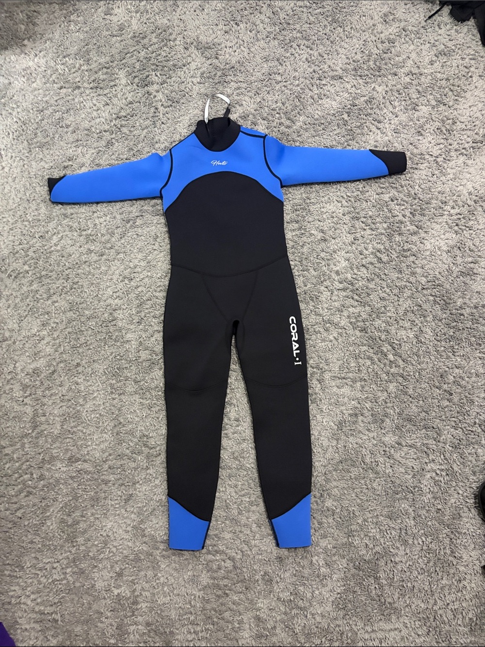 Coral-1 Youth Long Sleeve Swim Rashguard — Blue & Black